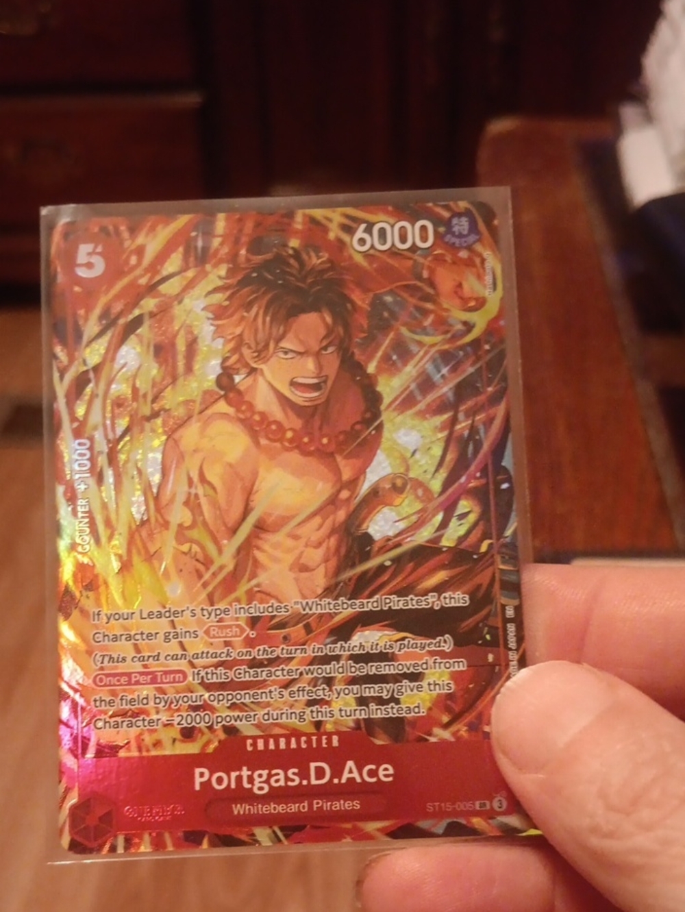Onepiece Portgas D. Ace Red Holo Character Card